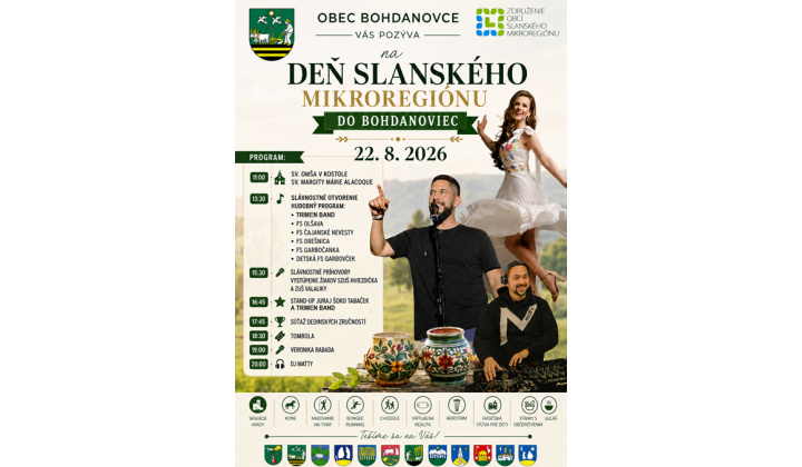 DEŇ SLANSKÉHO MIKROREGIÓNU - 22.08.2026 