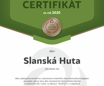 Aktuality / Certifikát za triedený odpad - foto