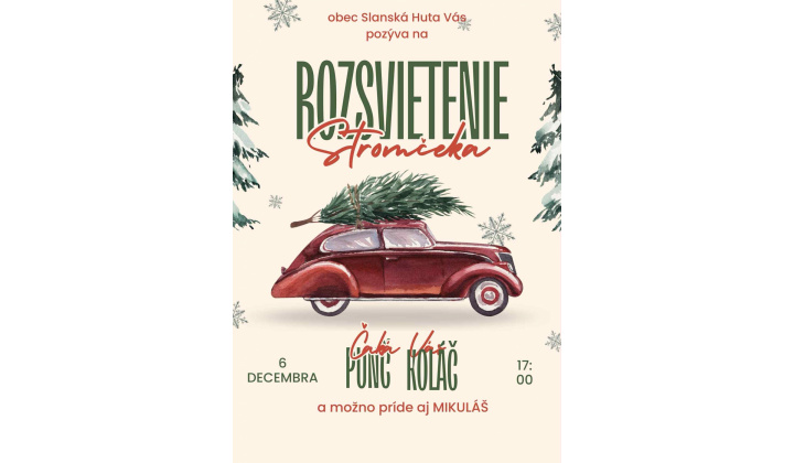 Pozvánka na rozsvietenie stromčeka