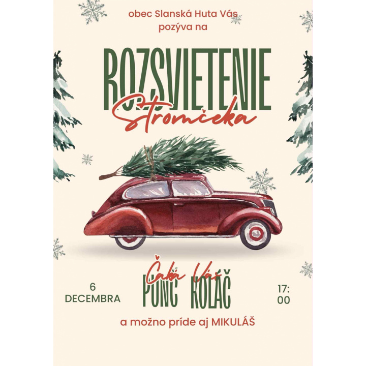 Pozvánka na rozsvietenie stromčeka