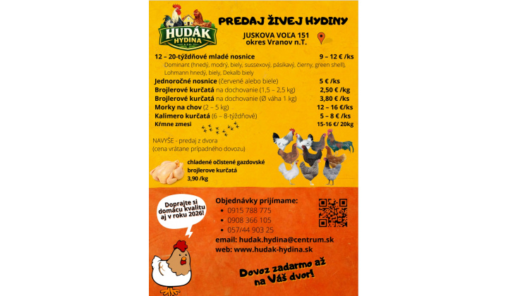 Predaj živej hydiny