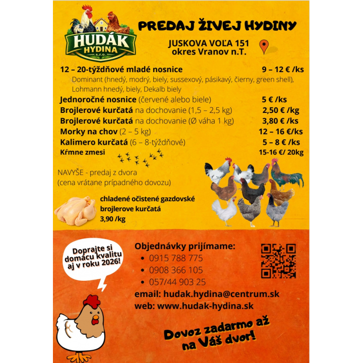 Predaj živej hydiny