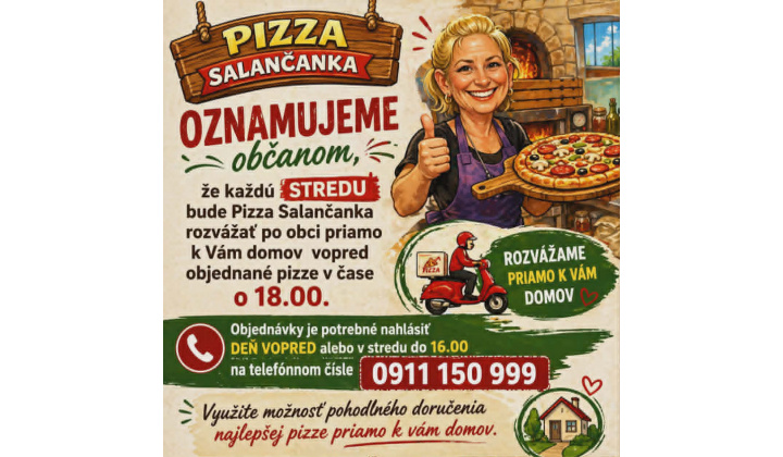 Rozvoz pizze - PIZZA SALANČANKA