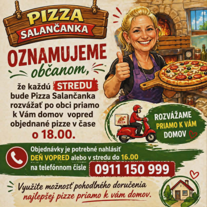 Rozvoz pizze - PIZZA SALANČANKA